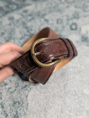Levi's Brown Leather Belt with Brass Buckle